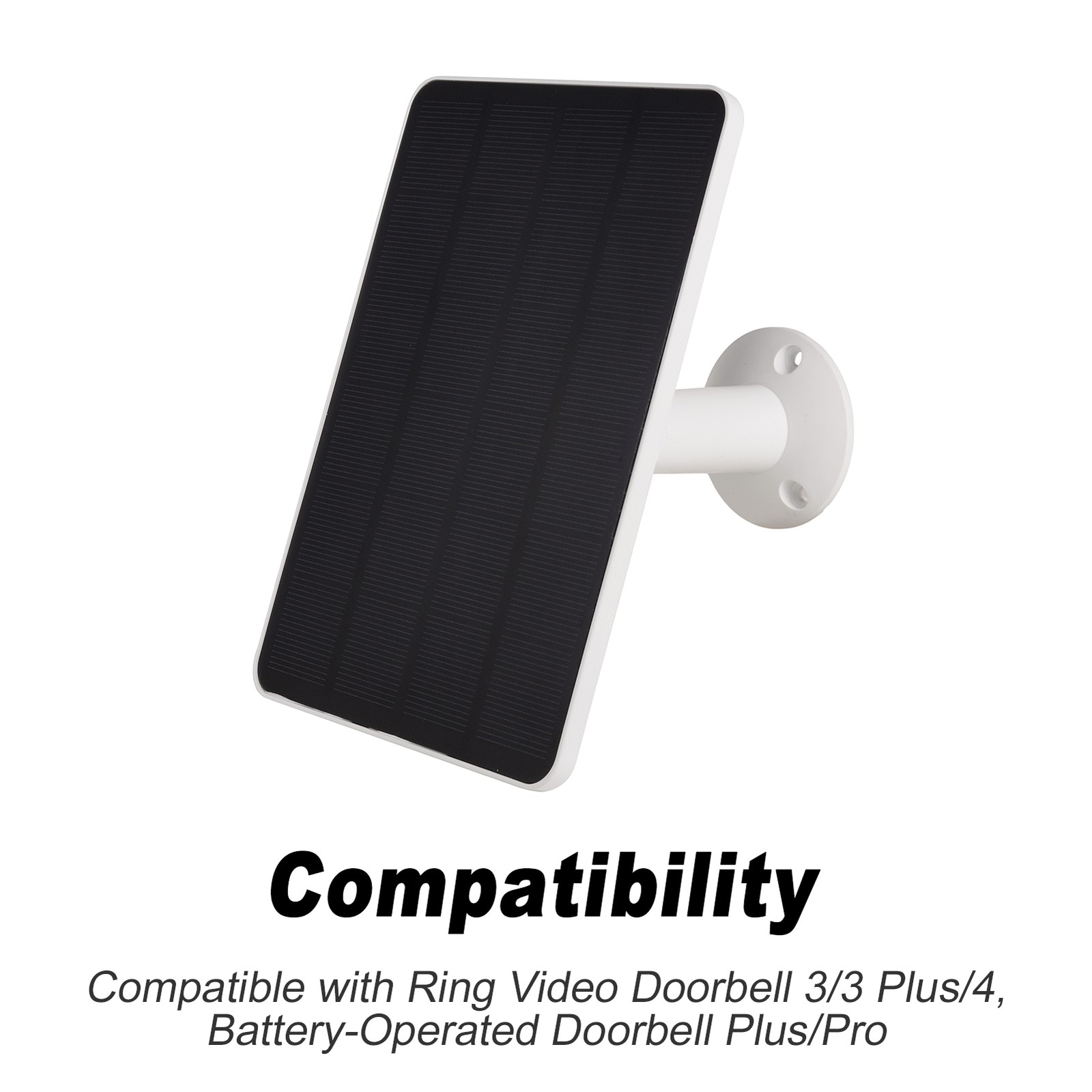 Solar Charger Compatible With Ring Video Doorbell 3 / 3 Plus / 4 Battery D YQQW
