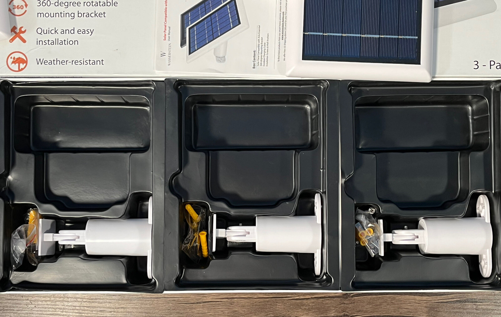 Wasserstein Solar Panel Pack Of 3 White