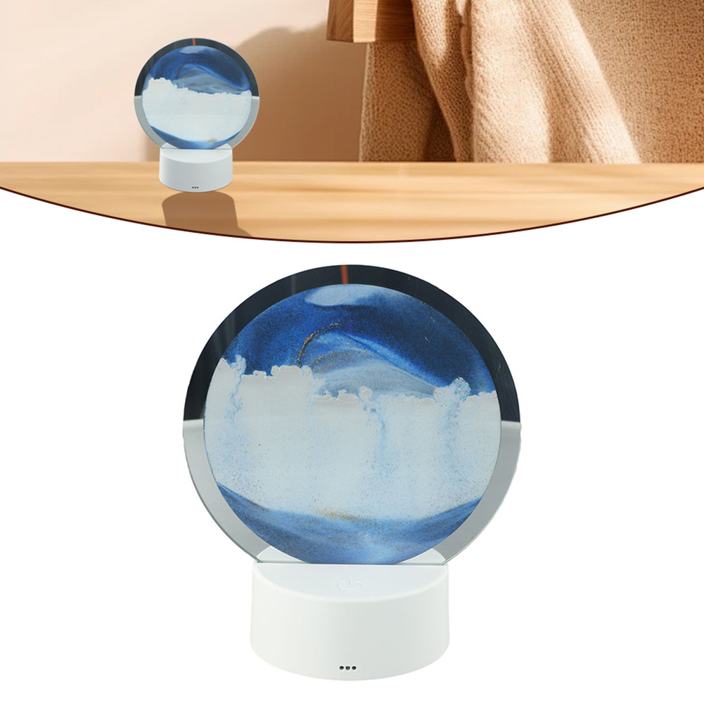 Sand Motion Hourglass Desk Lamp with Gentle Illumination for Bedroom or Office