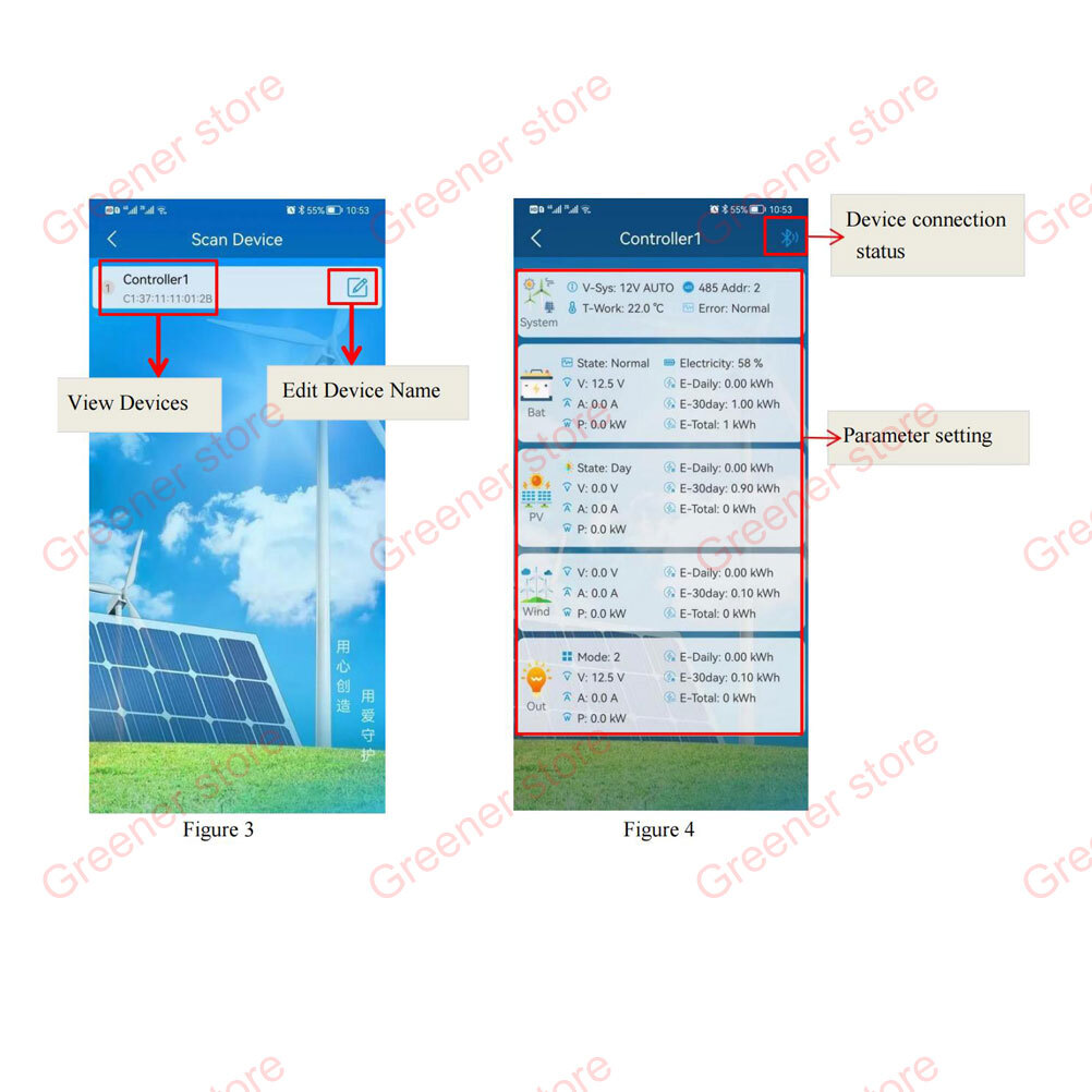 2000W Solar Wind Hybrid MPPT LCD Charge Controller 12V 24V 48V App Bluetooth US