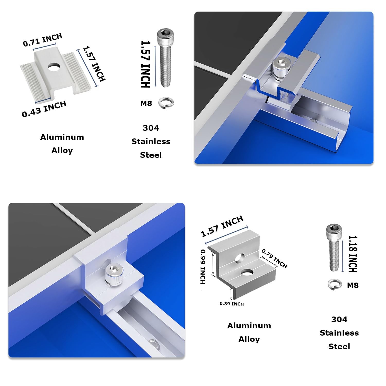 Solar Panel Mounting Brackets, Roof Mount Kit, Rails and Clamps Included for …