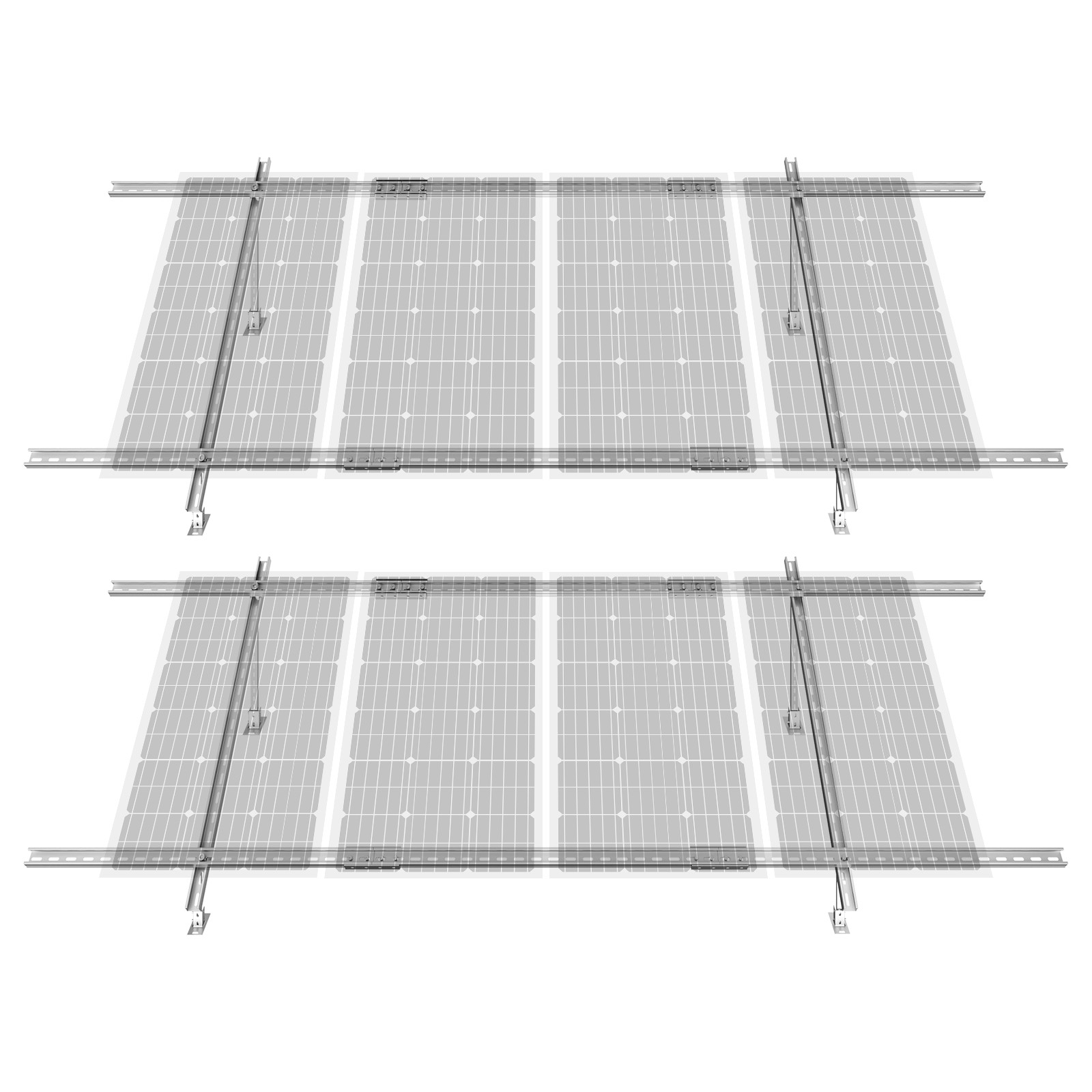 VEVOR 2 Sets Multi-Pieces Solar Panel Mounting Brackets 30°-60° Adjustable
