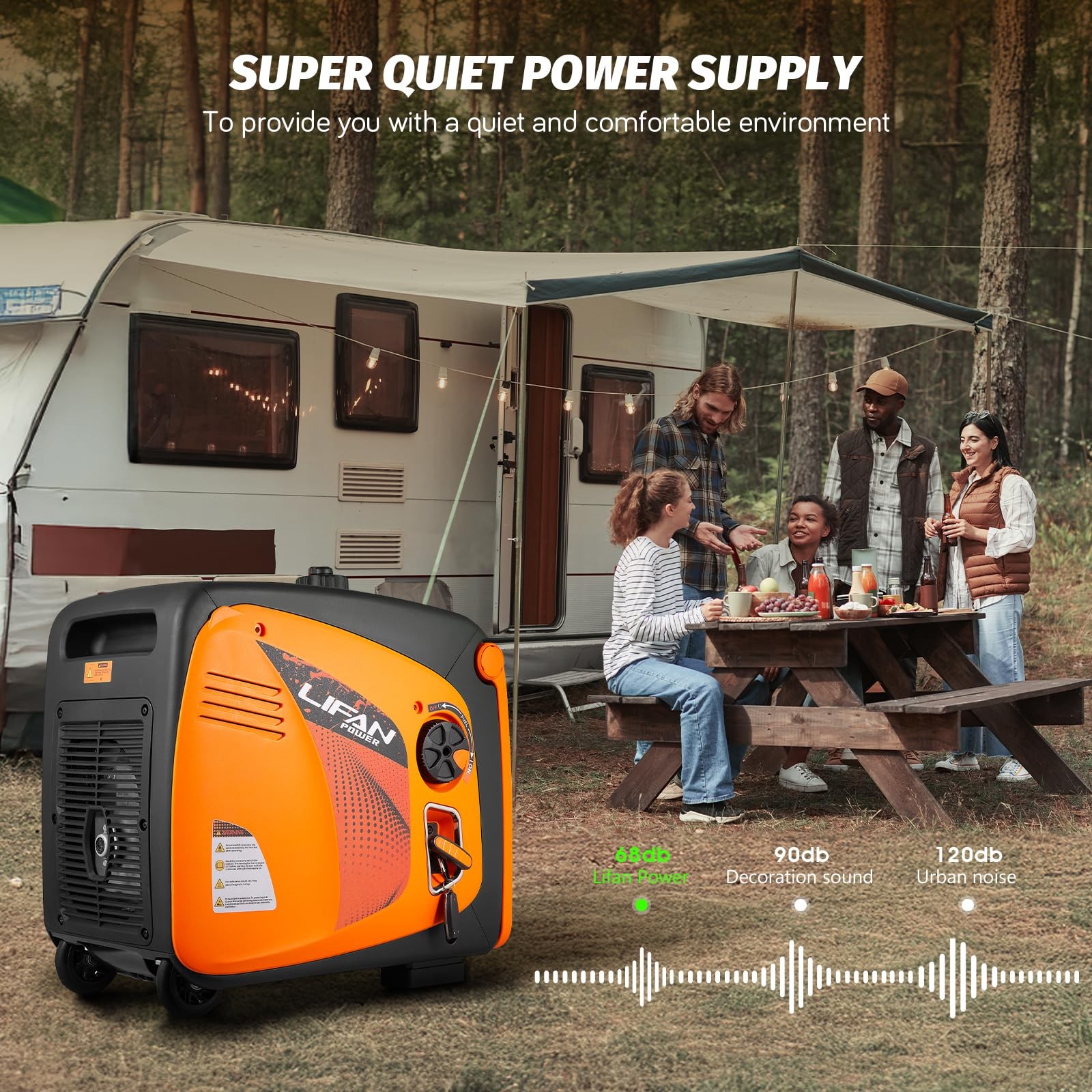 LIFAN 4800W Portable Inverter Generator with Remote Electric Start, Super Qui…