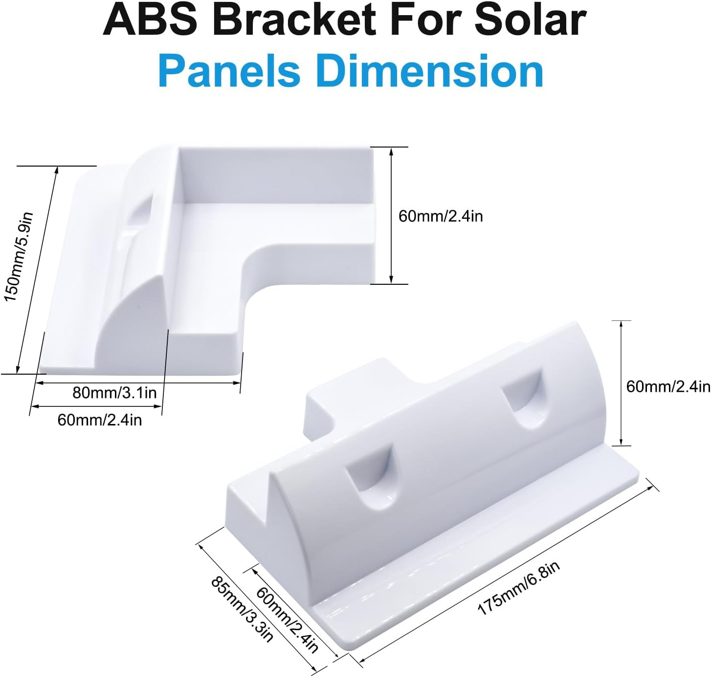 Solar Panel Mounts Bracket Set of 4Pcs (White), Drill Free ABS Corner Roof Brack