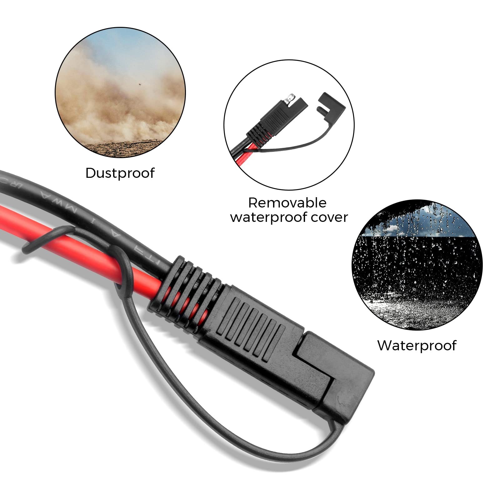 SAE to Anderson Extension Cable 10AWG 45A 6FT Solar Connector Adapter for RV Boa