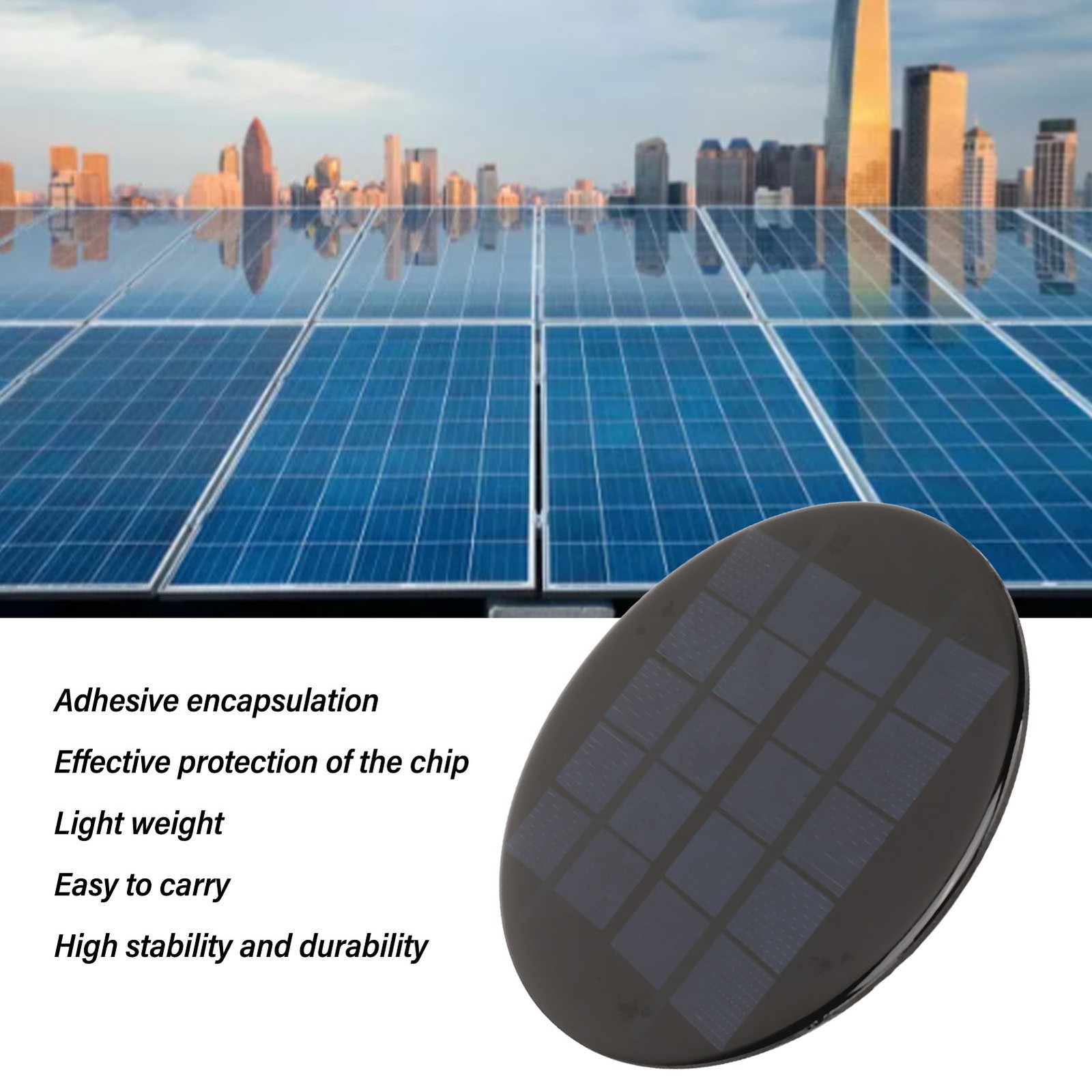 Mini Round Solar Cell Panel With High Efficiency Polycrystalline Silicon NEW