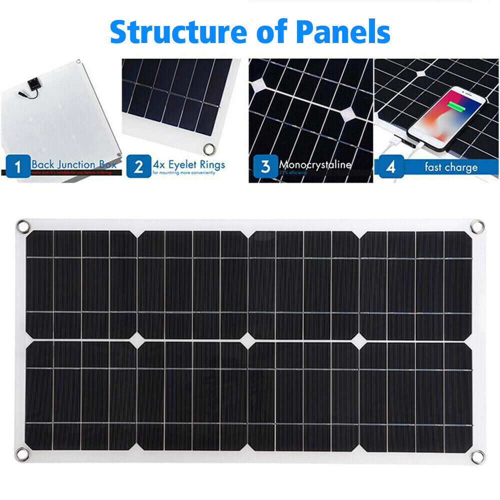150W Mono Solar Panel for 12V-24V Solar Kit Off Grid With 30A Controller Free