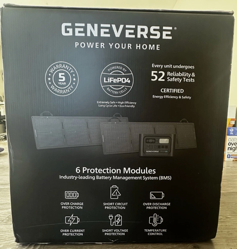 [FREE SHIP]Geneverse HomePower ONE PRO + 2x 100W Solar Panels + Generator