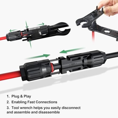 Solar Y Branch Parallel Connector 1 to 2 M/FF F/MM for Solar Panel 14AWG 10AWG