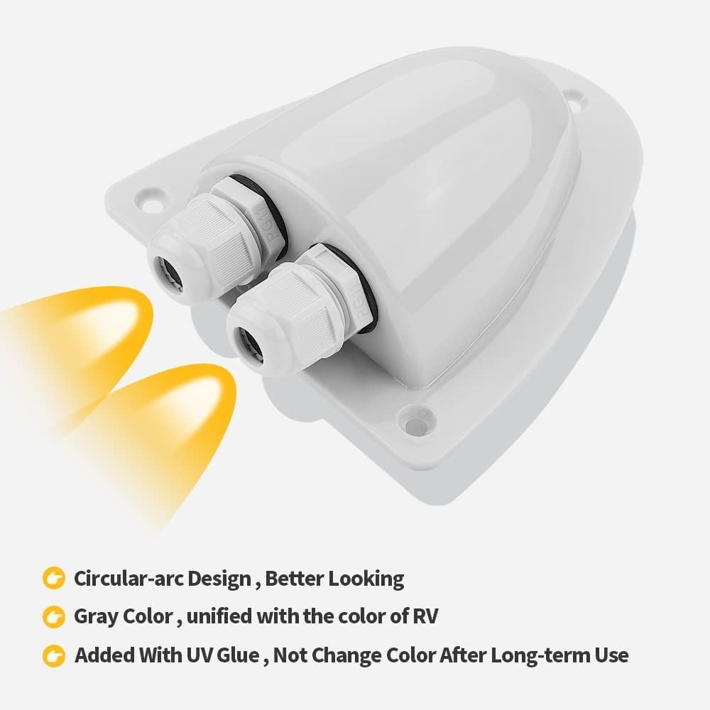 Modern Weatherproof Solar Junction Box for 14AWG-10AWG Cables – Easy Install