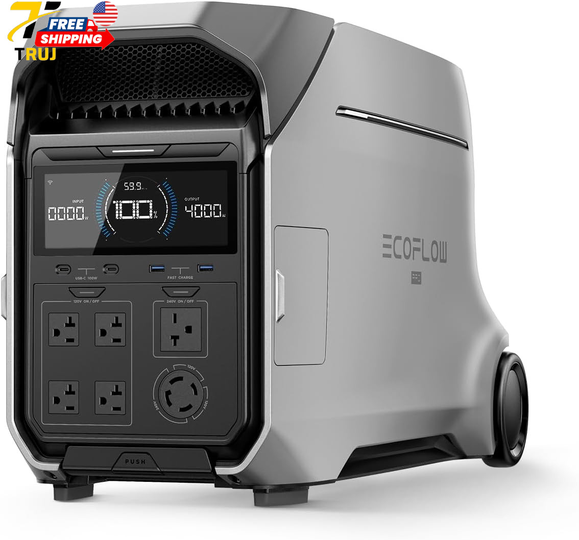 Solar Generator for Home Use Camping DELTA Pro 3 Portable Power Station 4000W