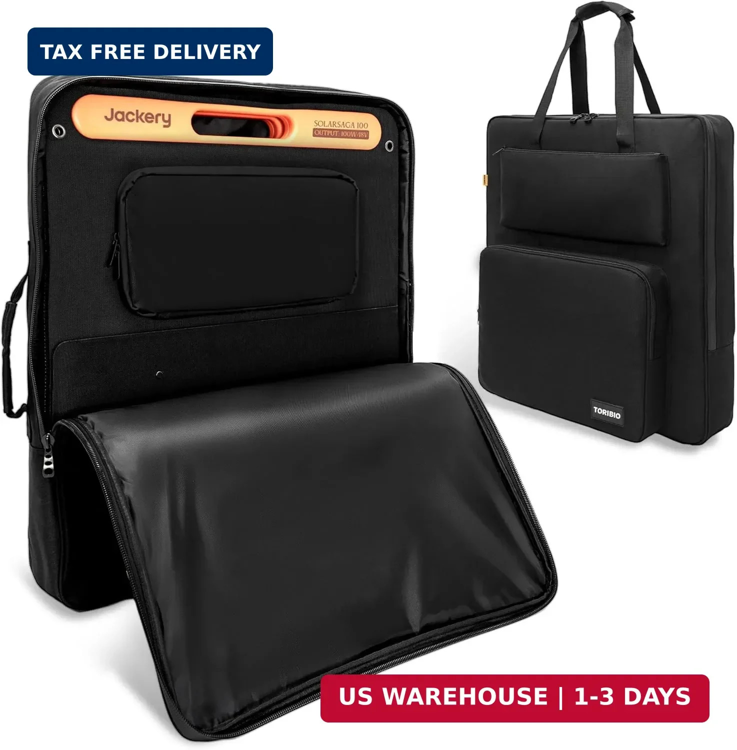 Solar Panel Travel Bag, Padded Portable Solar Panel Storage Bag Compatible with