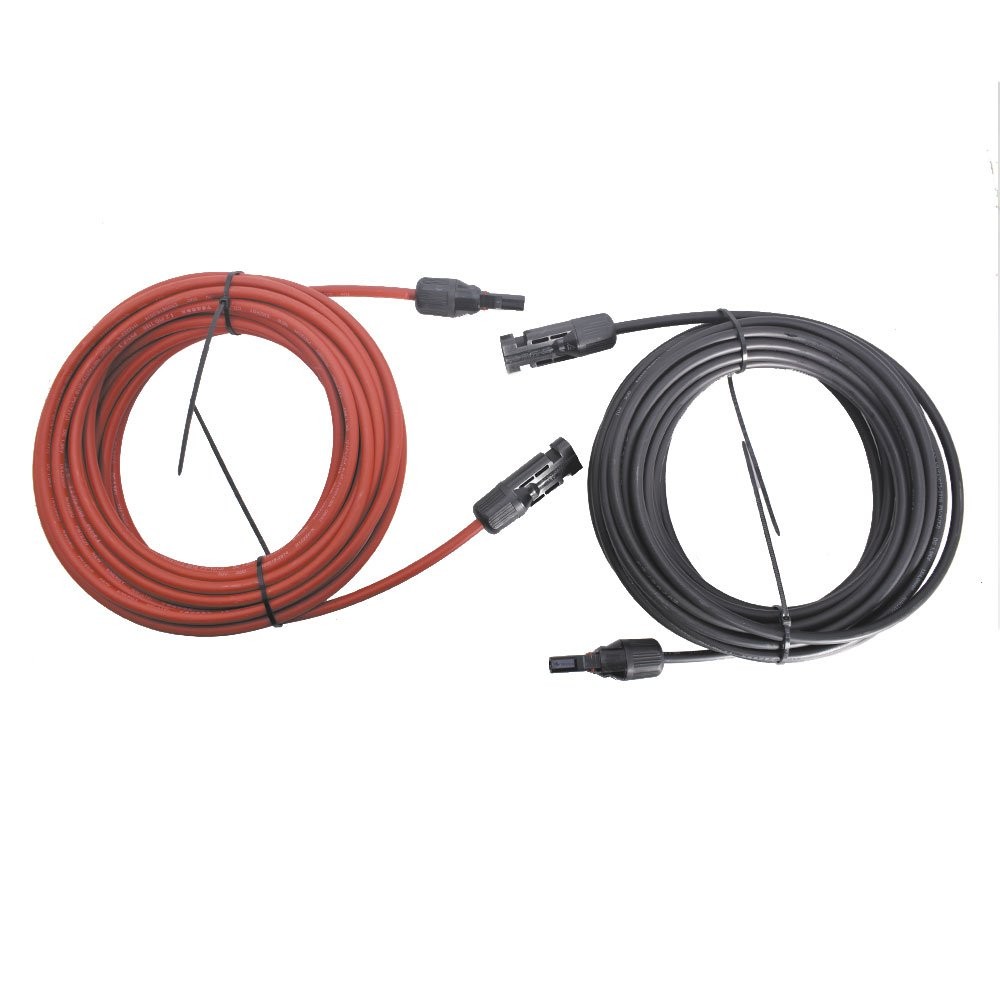 10AWG Black + Red 30Feet Solar Panel Extension Cable Wire Connector 1 Pair