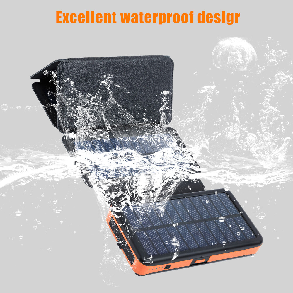 46800mah Portable Solar Mobile Phone Charger Panel Power Bank Waterproof Outdoor