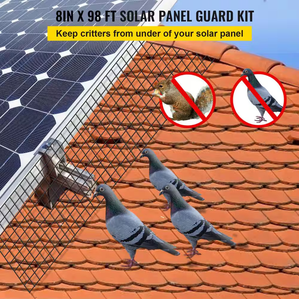 Solar Panel Bird Wire 8 In. X 98 Ft. Solar Panel Critter Guard Removable Garden