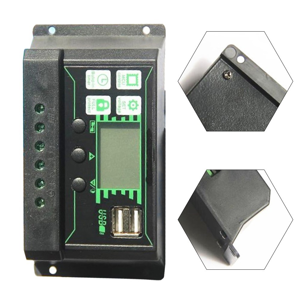 Sustainable Energy Solution 10A Solar Charge Controller with Timer Settings