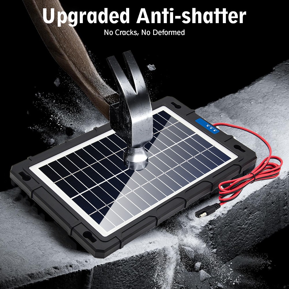 12V 15W Solar Car Battery Trickle Charger Maintainer with Smart PWM Controller