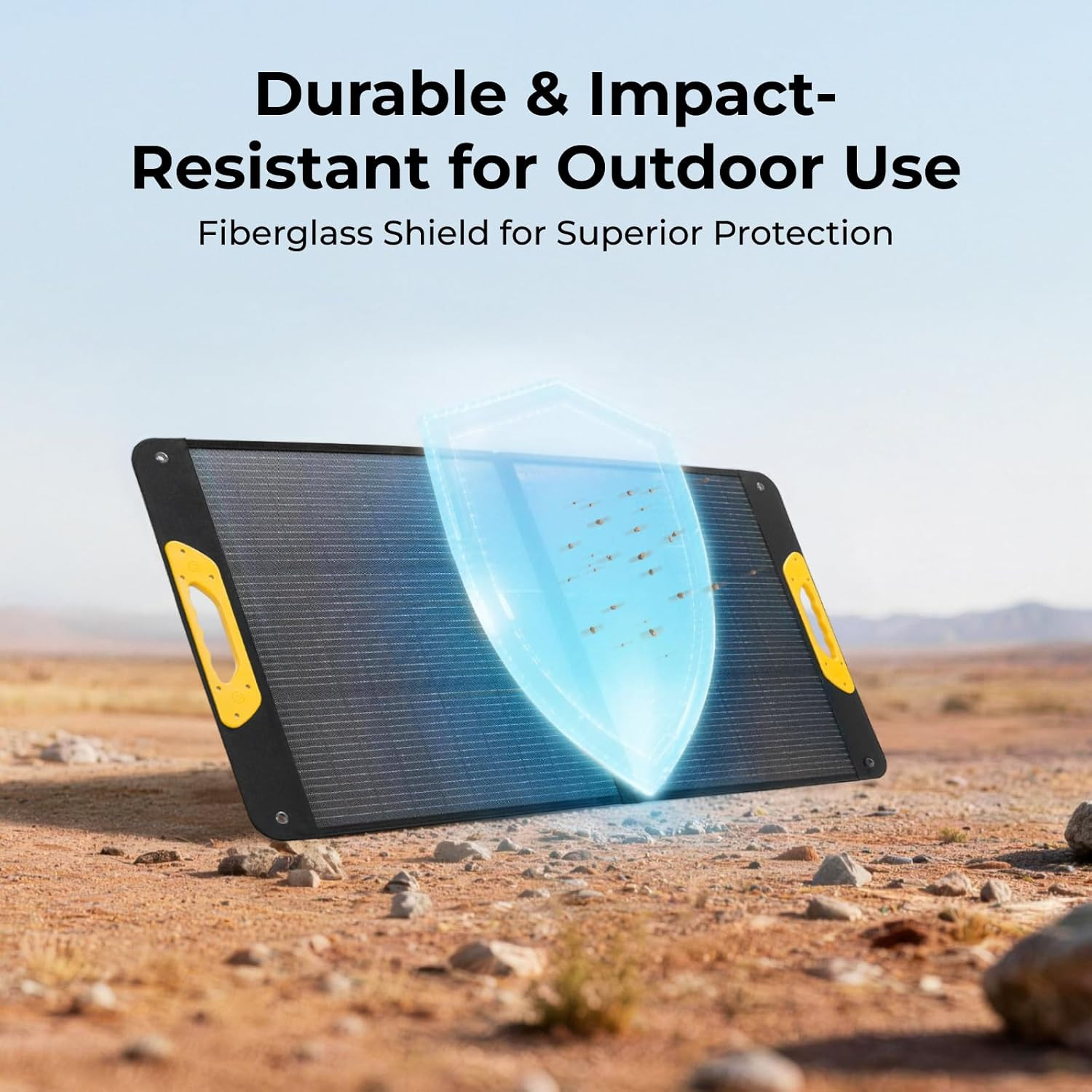 Bougerv 100W Portable Solar Panel, Fiberglass Solar Charger, up to 25% Conversio