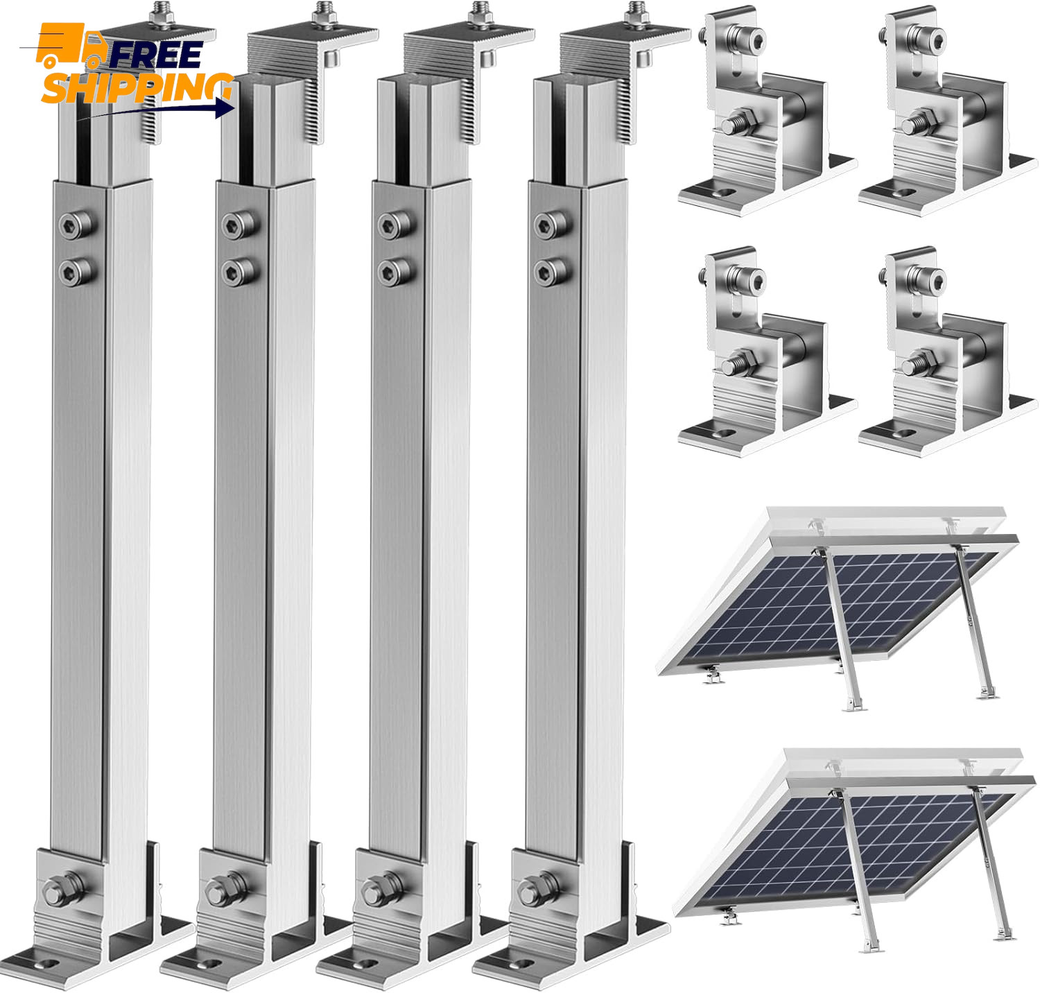 2 Set Adjustable Solar Panel Tilt Mount Brackets Aluminum Alloy Mounting ✅ 👈