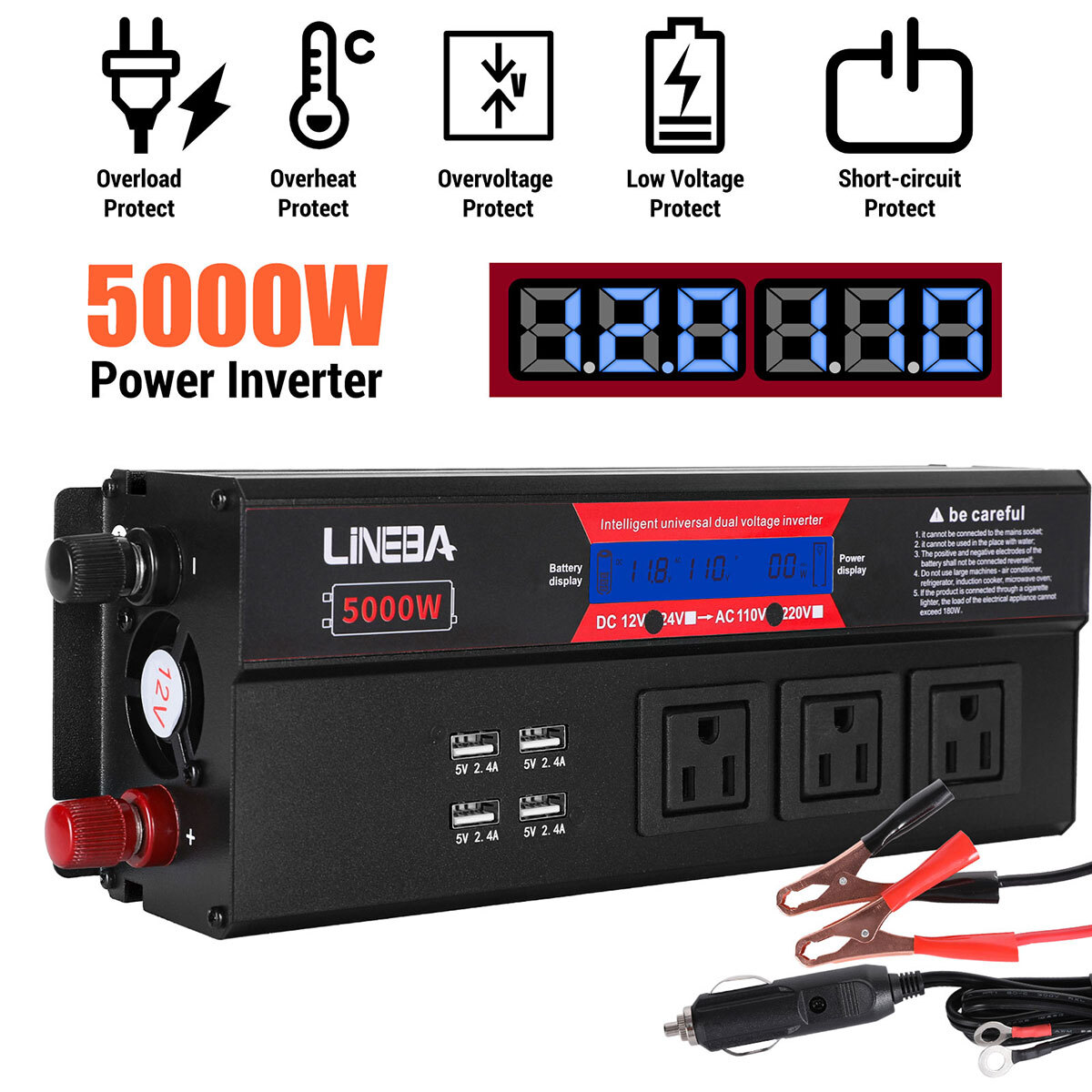 1-4X Flexible 100W Watt Solar Panel Mono 5000W Inverter Kit 18V for Sunshed RV