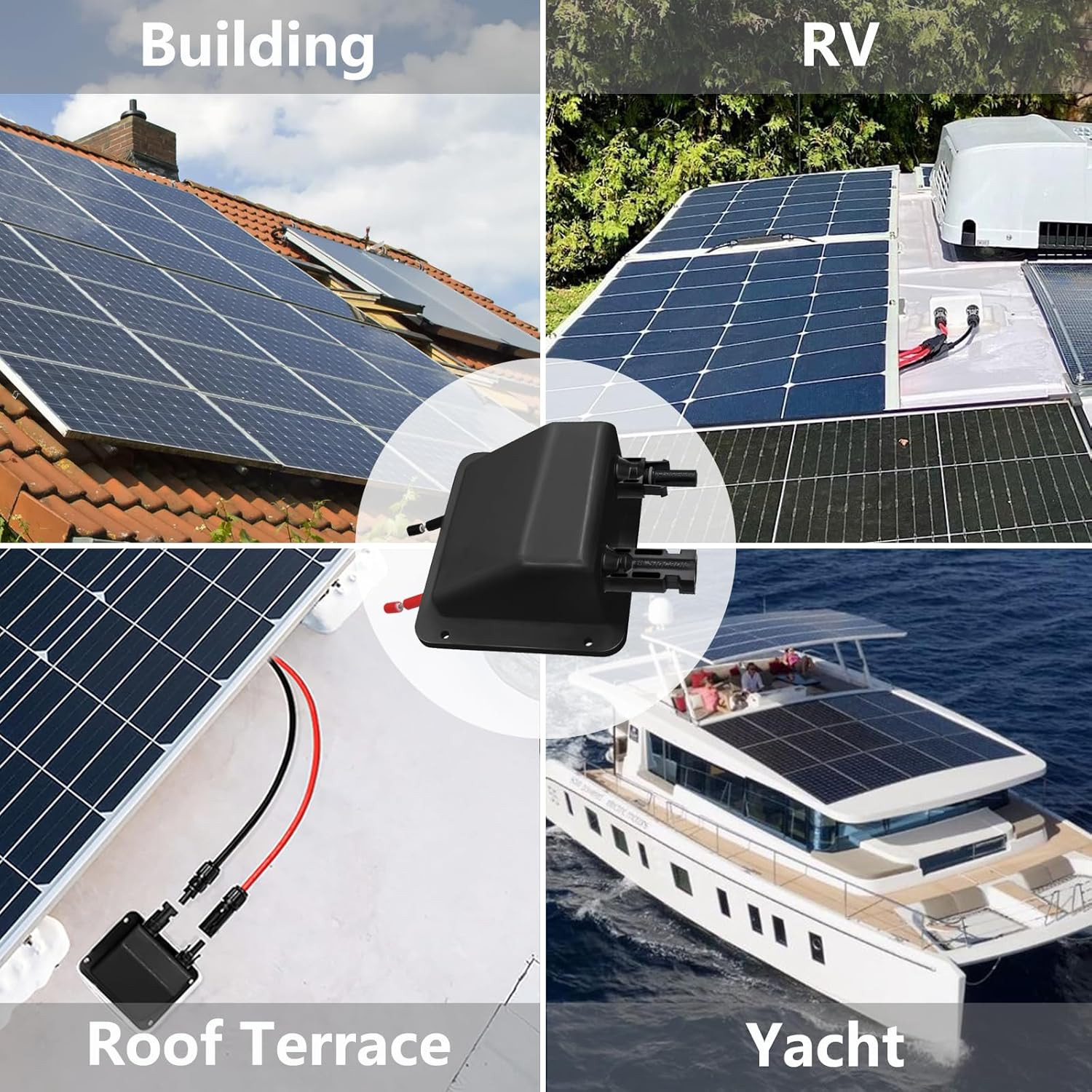 Solar Cable Entry Gland, 1FT 10AWG Soft Solar Extension Cable and Connector, UV