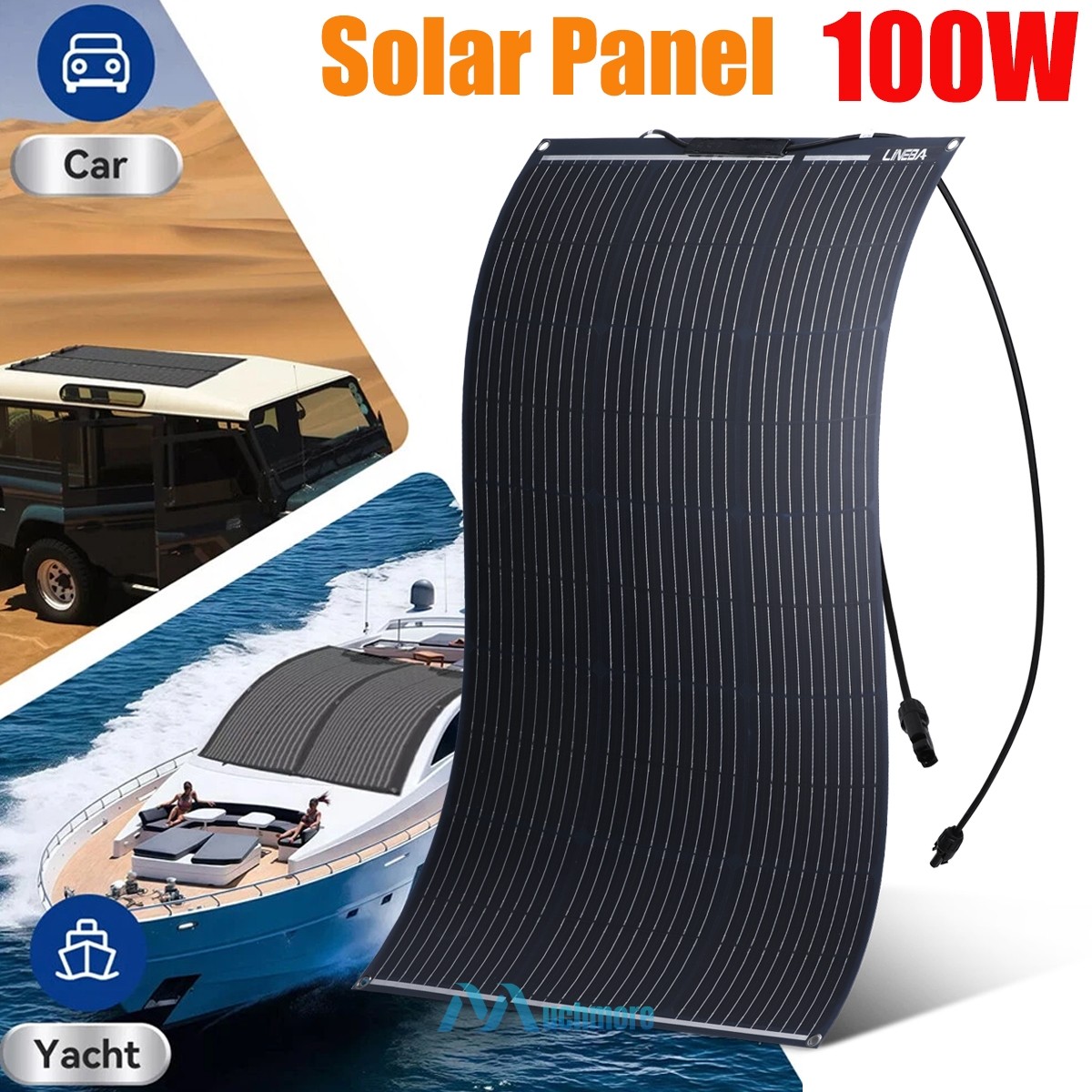 Ultra Thin 100W Flexible Solar Panel with High Efficiency Solar Modules, IP68