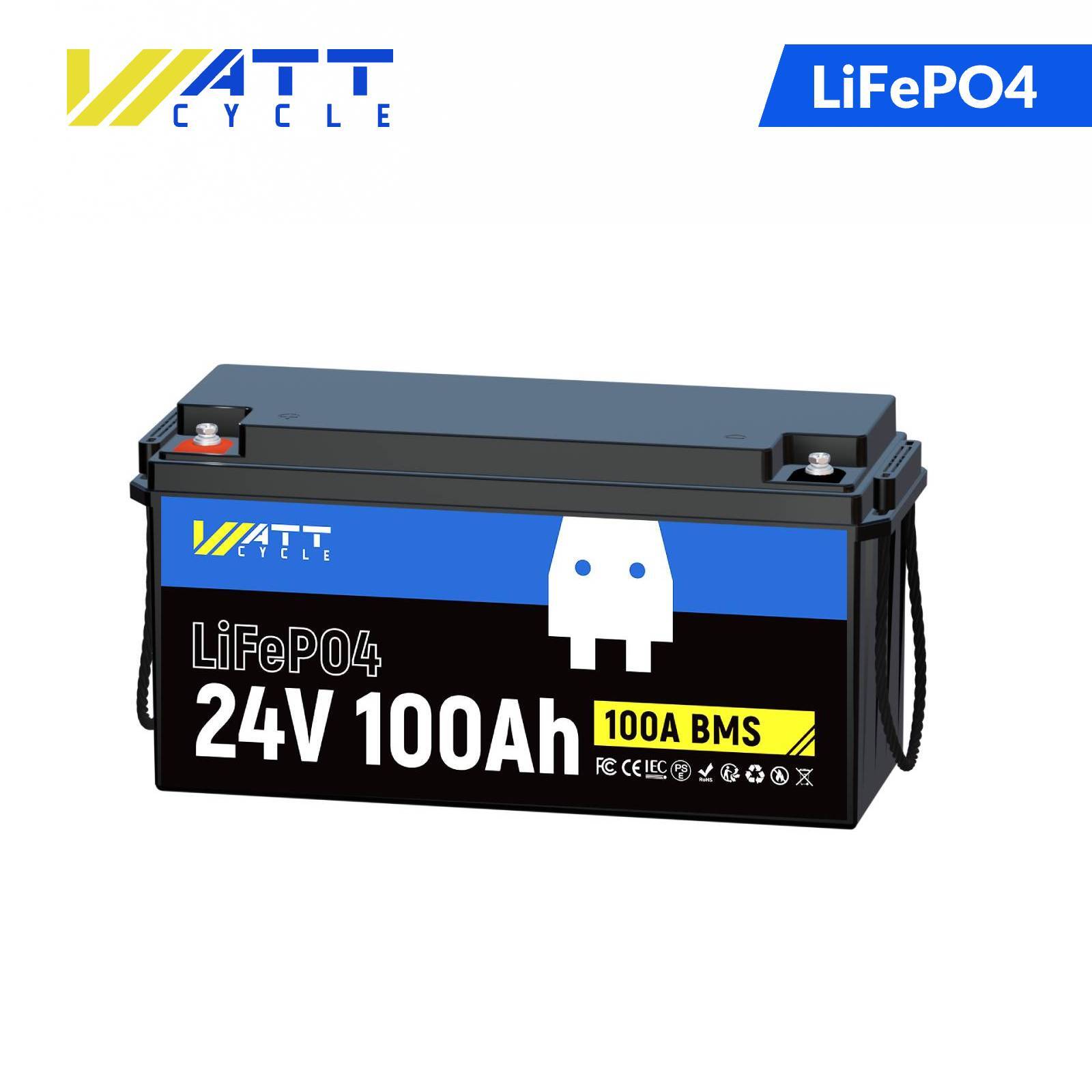 Wattcycle 12V 100Ah LiFePO4 Lithium Battery Low-Temp Cut-off for Trolling Motor