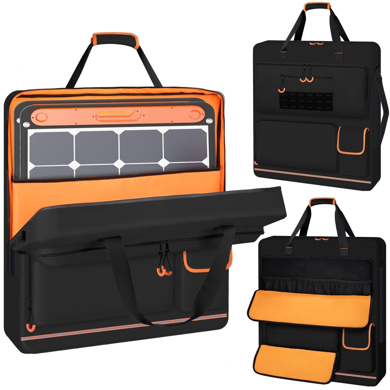 Solar Panel Carrying Case with Zipper, Deep Opening & Multi-Accessory Space – Fi