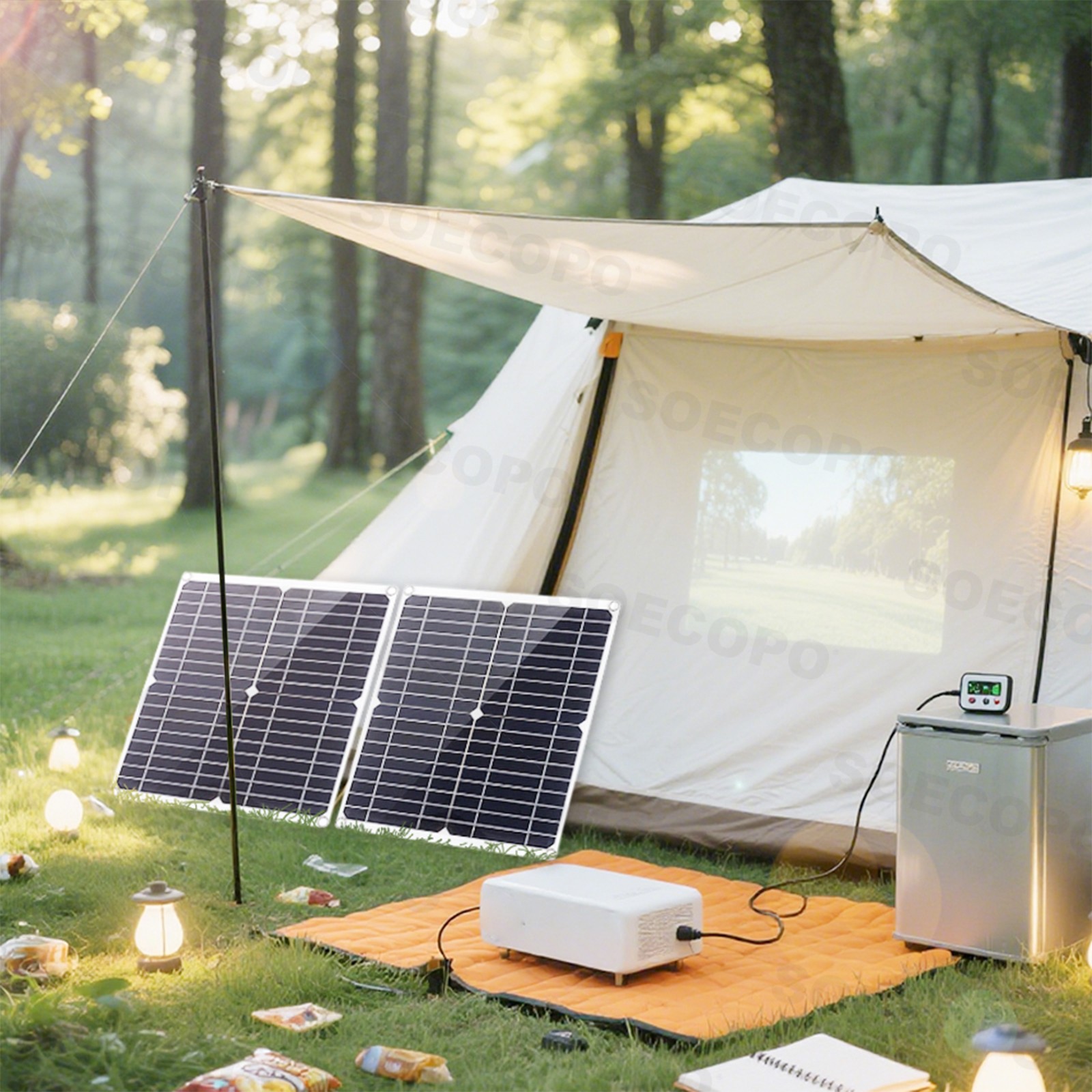 600W Dual Solar Panel Kit – 2 x300W Portable PV Panels for RV Camping