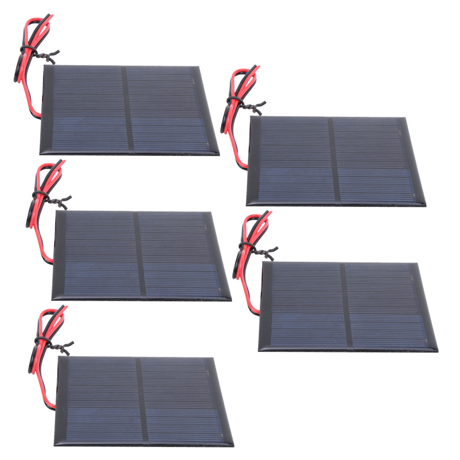 5Pcs Small Solar Panel Epoxy Power Board Module 30CM Red And Black Wire DC5.5V