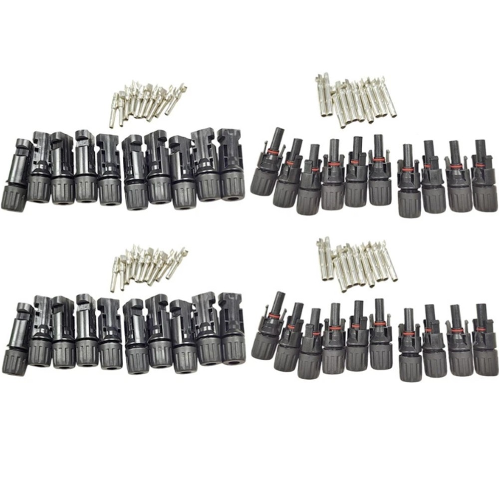 30A 1000V DC Solar Panel Cable Connectors For 2.5m㎡ 4m㎡ 6m㎡ IP67 20 Pairs