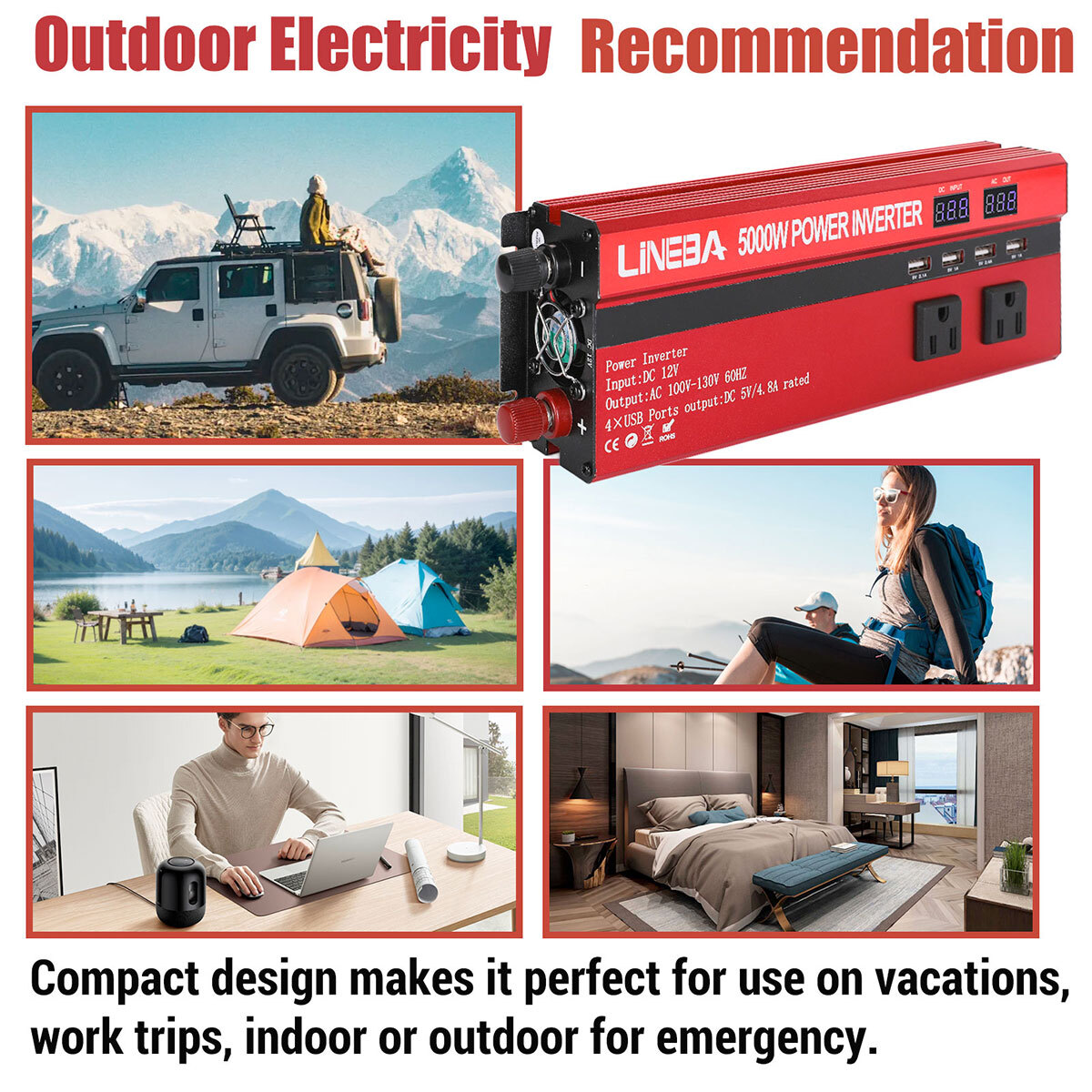 6000W Inverter Solar Panel Kit Solar Power for RV Marine Boat Off Grid System US