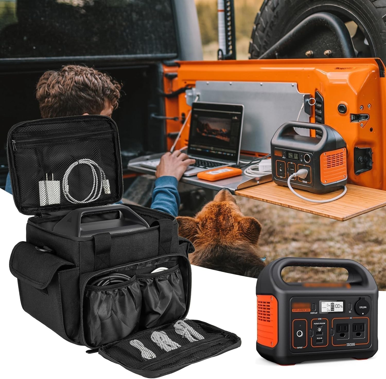 Compact Carry Bag for Jackery Explorer Series & GOLABS with 8 Functional Pockets