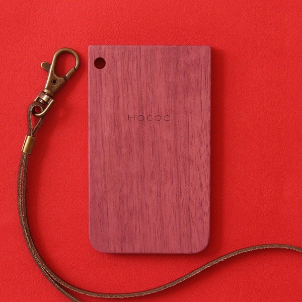 Hacoa Wooden IC Pass Case/Card Holder (Purpleheart, Limited Edition)