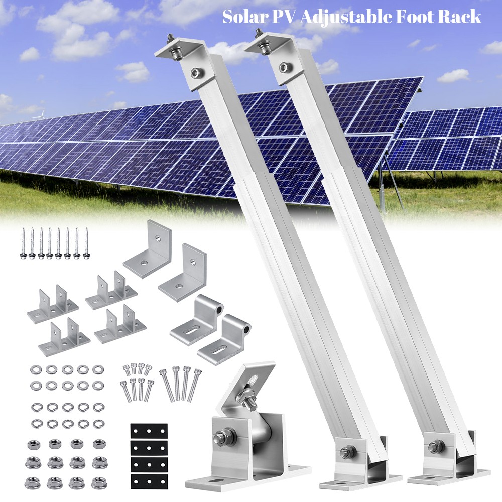 Set Adjustable Solar Panel Tilt Mount Brackets Aluminum Alloy Mounting Bracket