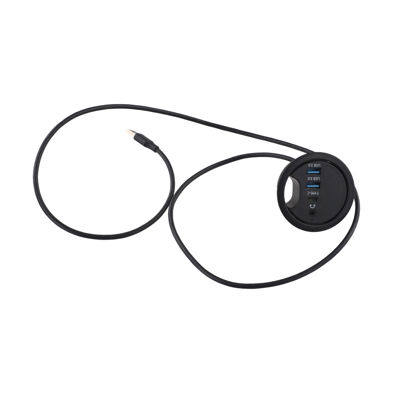 USB 3 0 Hub Desk Grommet with Dual Port Audio Interface for PC Laptops