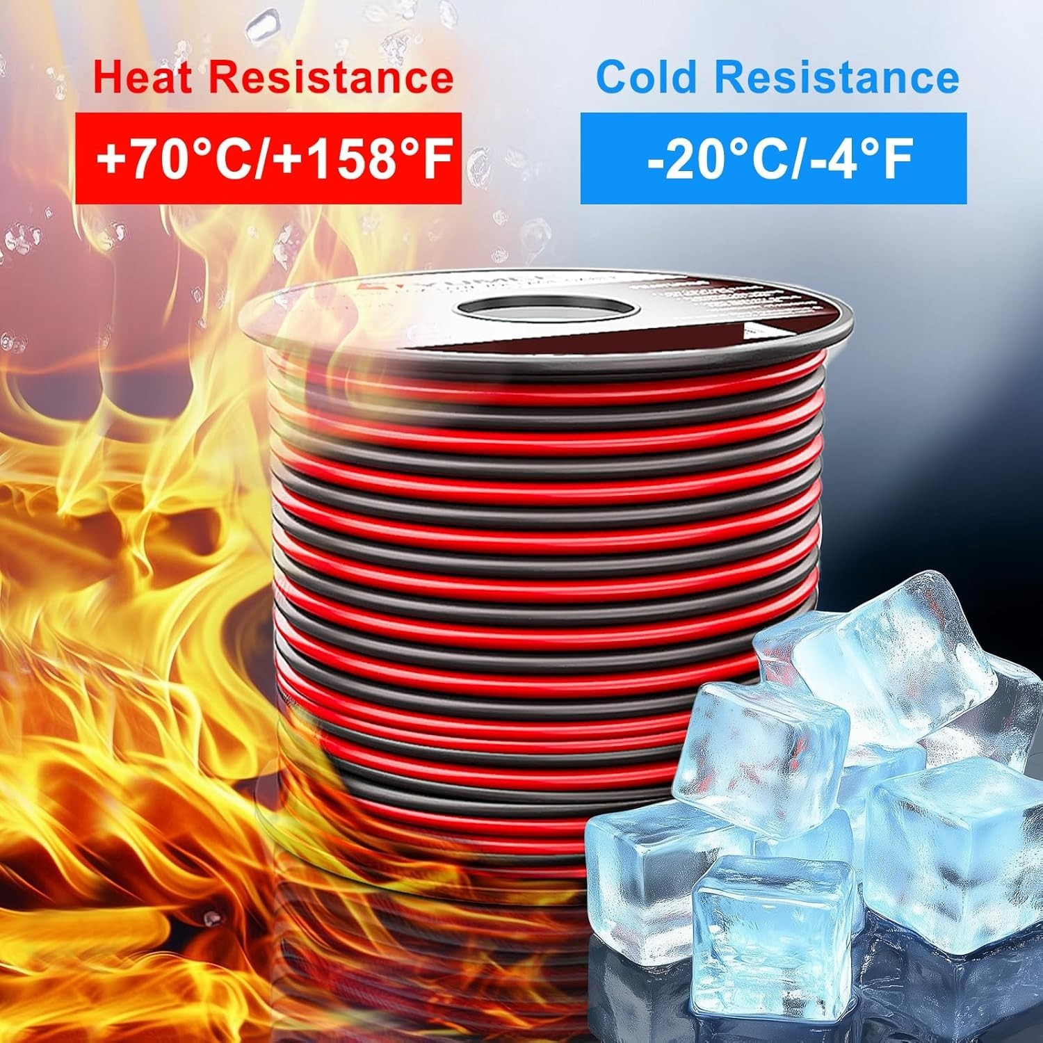 100FT 14/2 Gauge Red Black Electrical Wire for LED Strips 12V 24V DC Extension