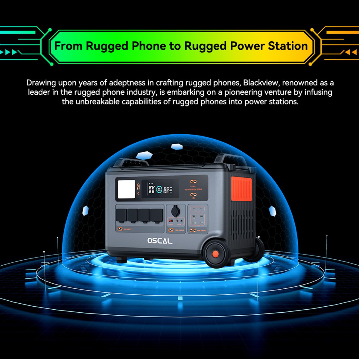 Blackview OSCAL PowerMax 6000W Portable Power Station 3600Wh W/ 400W Solar Panel