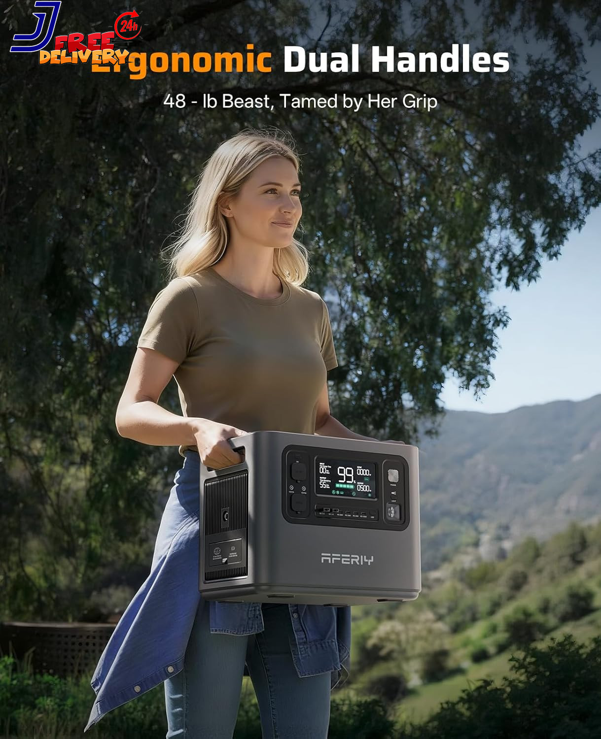 2048Wh Portable Power Station 2400W (Peak 4800W) P210 Lifepo4 Battery Generator