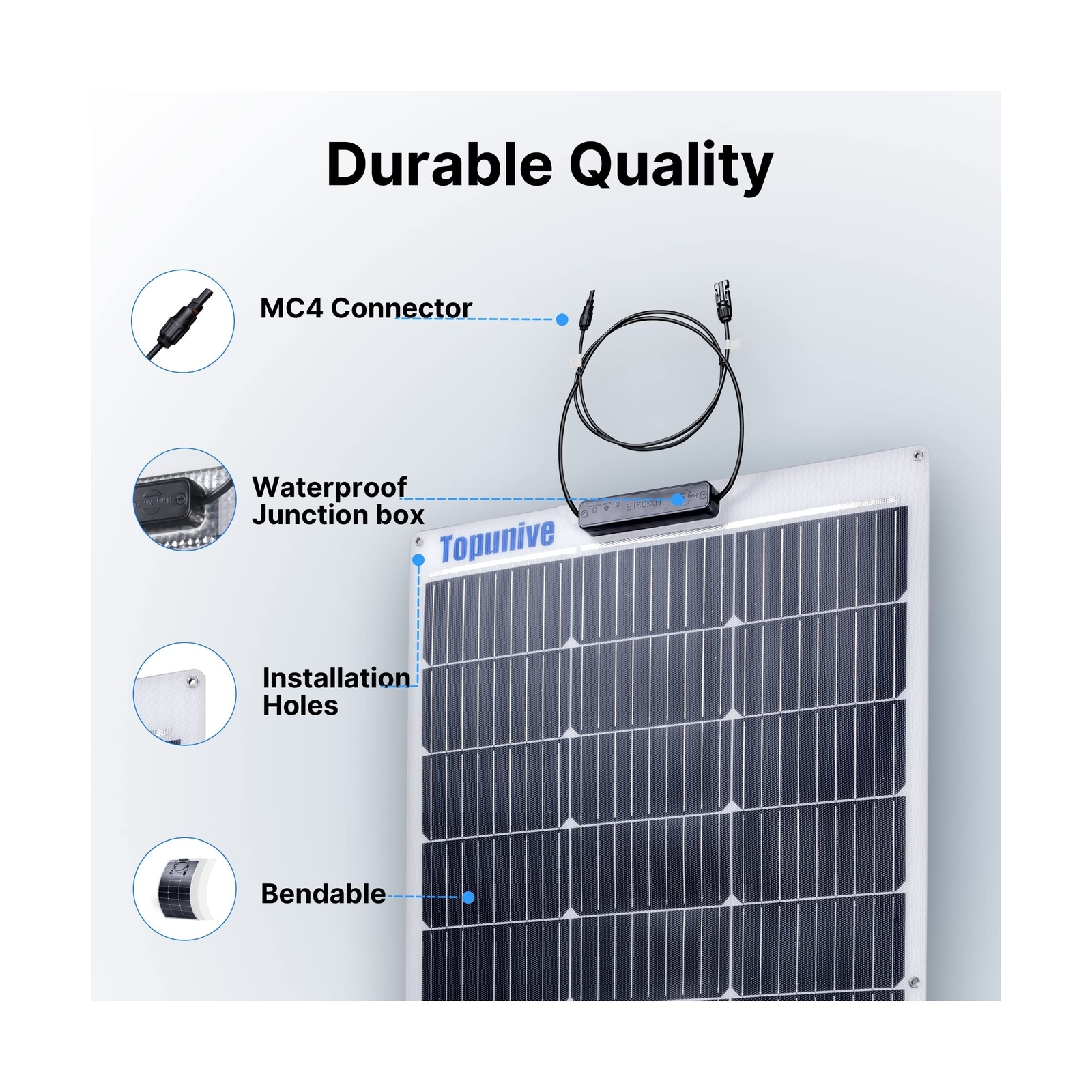 2PCS 100W 12V Flexible Solar Panel 9BB Monocrystalline Cell 12 Volt Semi-Flex…