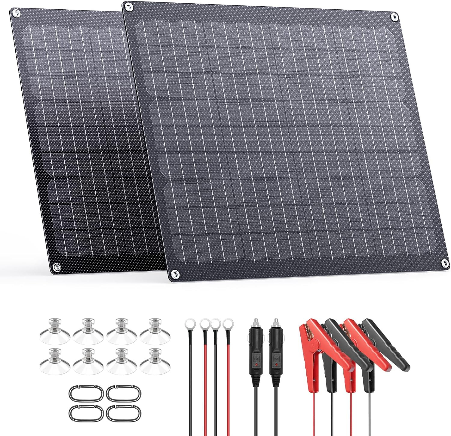 40W Solar Battery Charger Kit, Waterproof Trickle Charger for Car & Marine