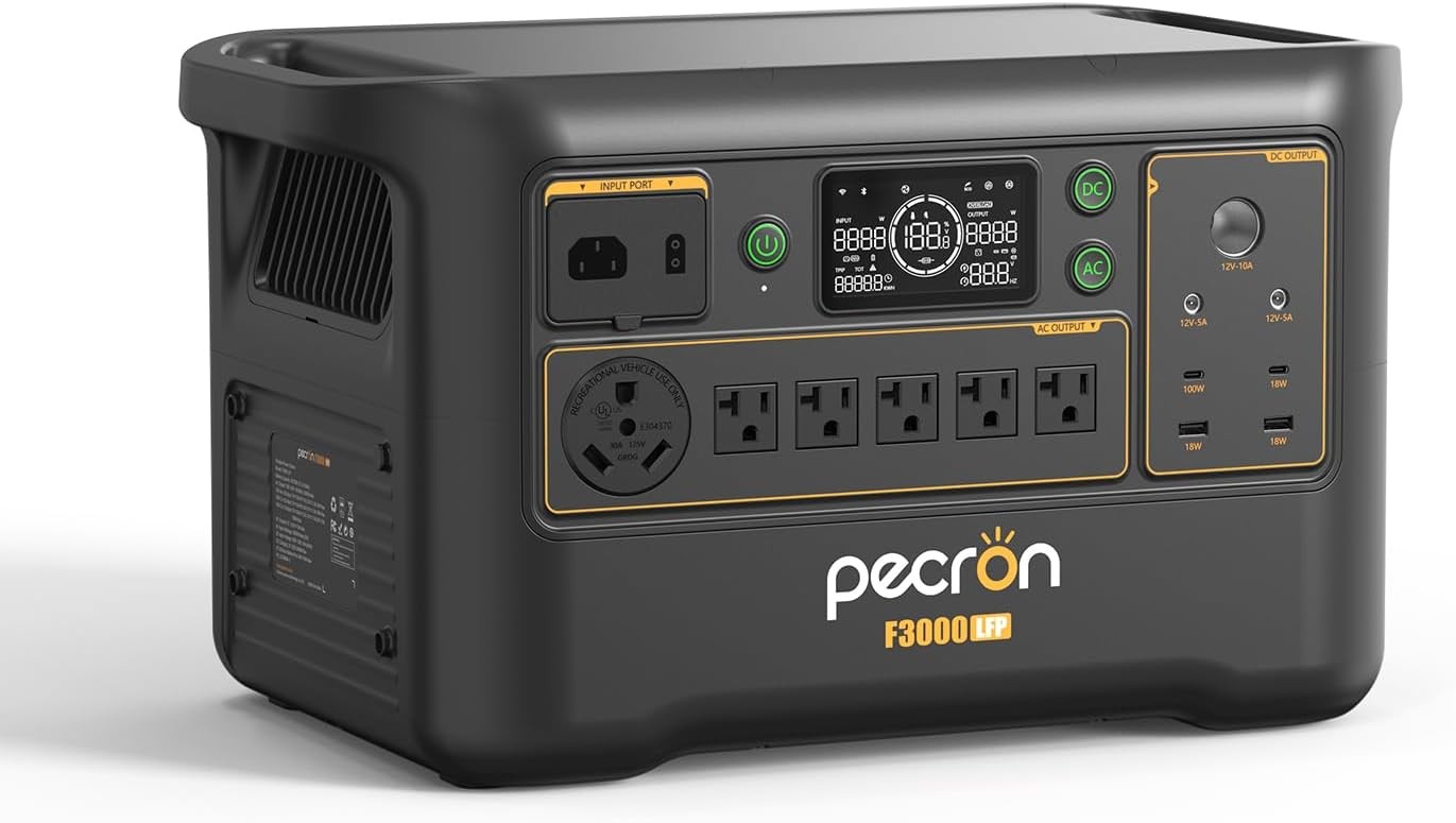 3600W PECRON F3000LFP Portable Power Station 5120Wh LiFePO4 Battery Home Backup