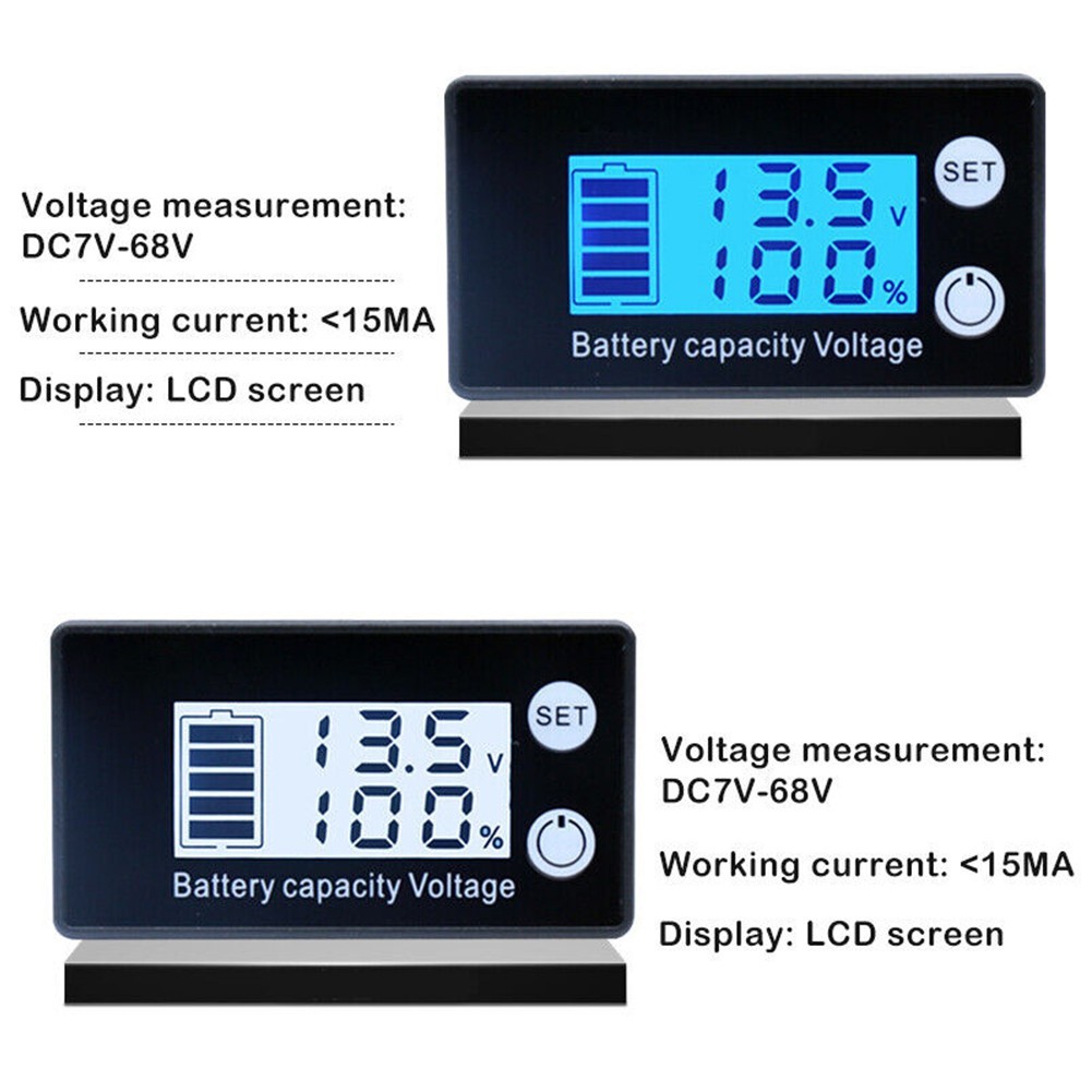 Battery Capacity Indicator LCD Screen Display Measurement Speed Twice Per Second