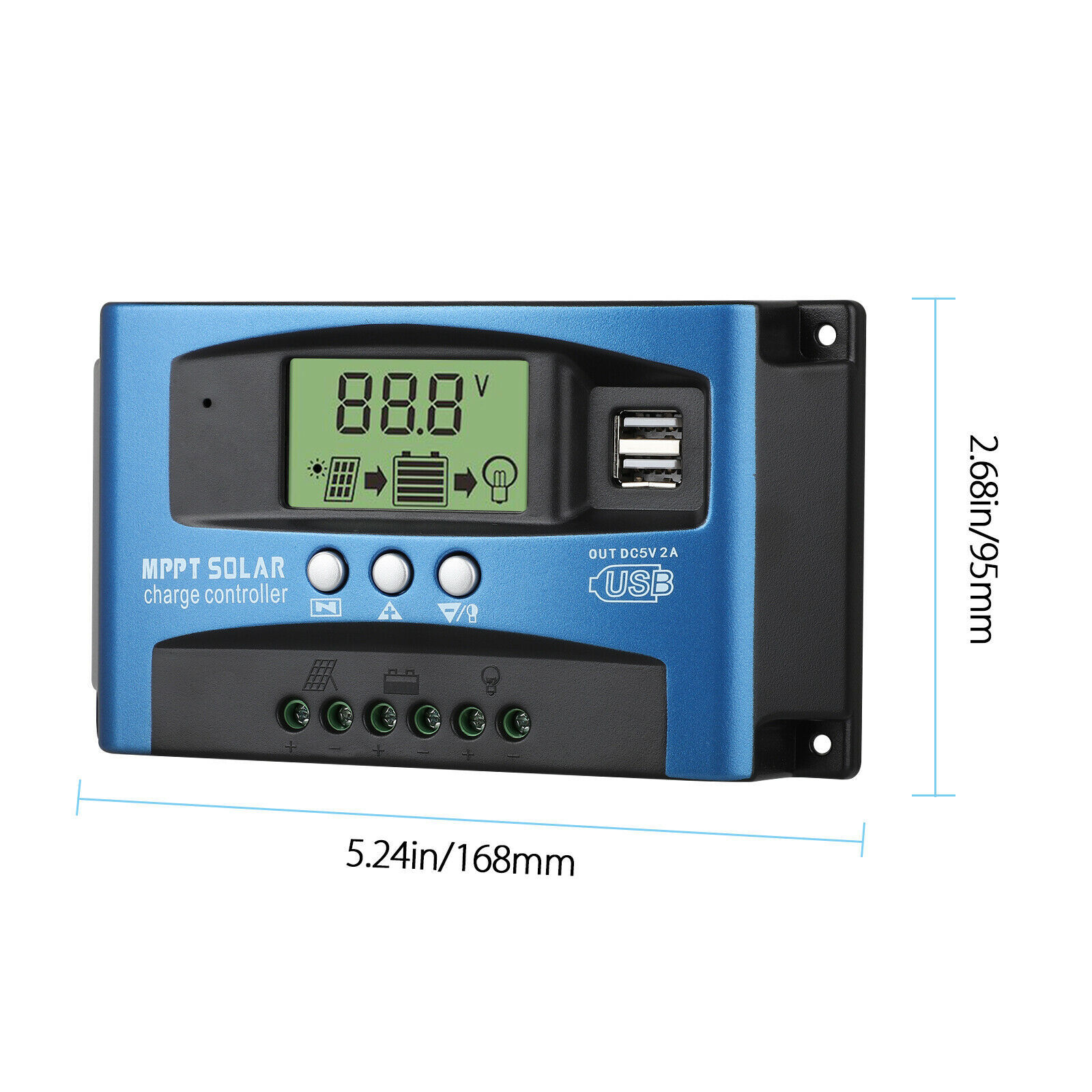 100A MPPT Solar Panel Regulator Charge Controller 12/24V Auto Focus Tracking LCD