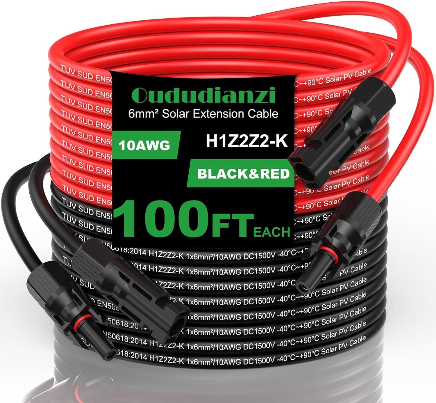 Oududianzi Solar Extension Cable 100FT 10AWG Tinned