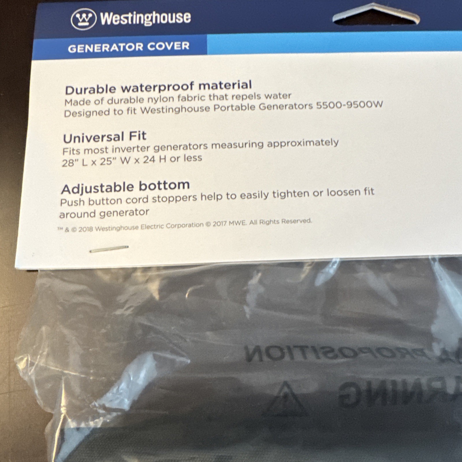 Westinghouse Outdoor Power Equipment WGen Generator Cover – Universal Fit