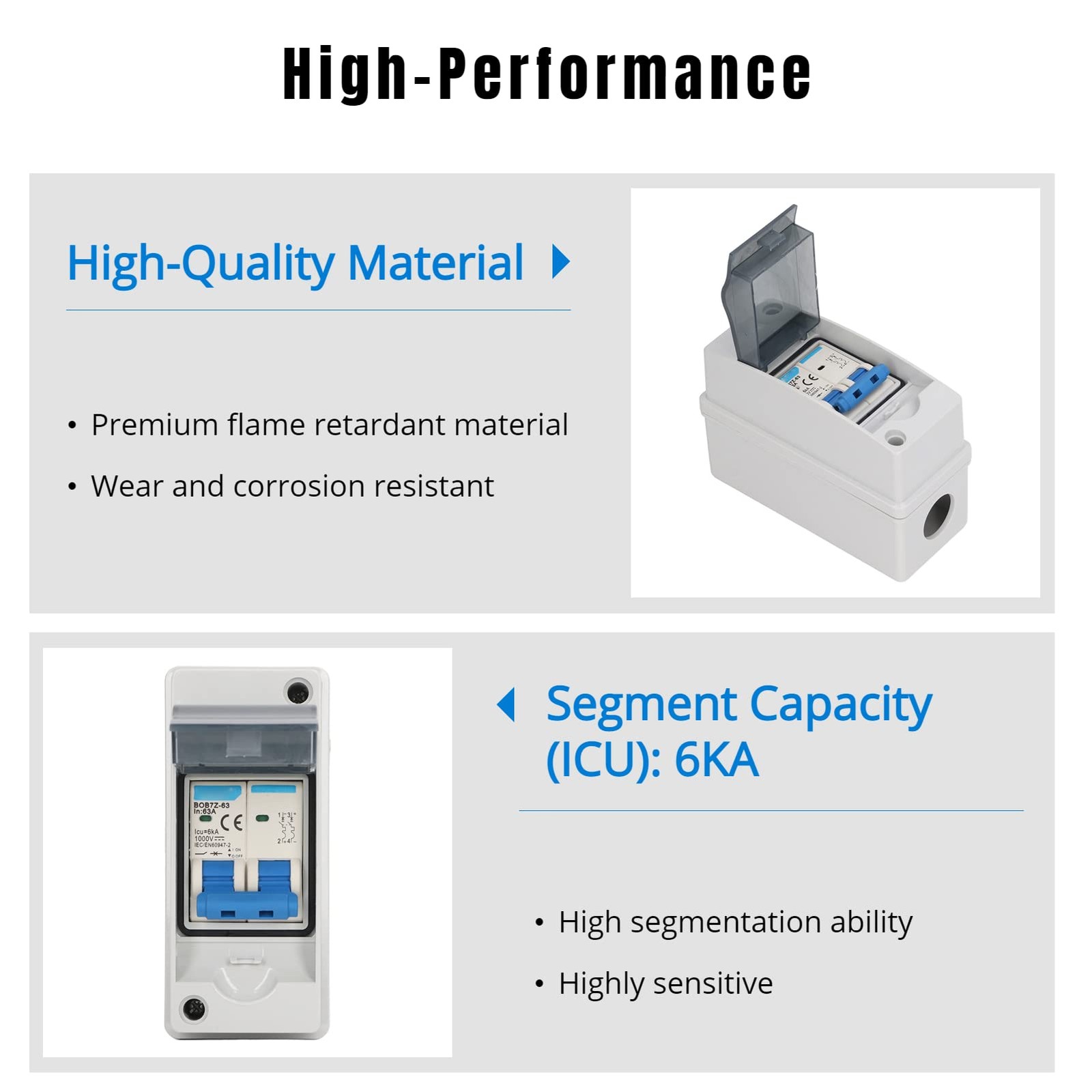 63A 1000V DC Disconnect Switch,PV DC Miniature Circuit Breaker IP65 Distribution