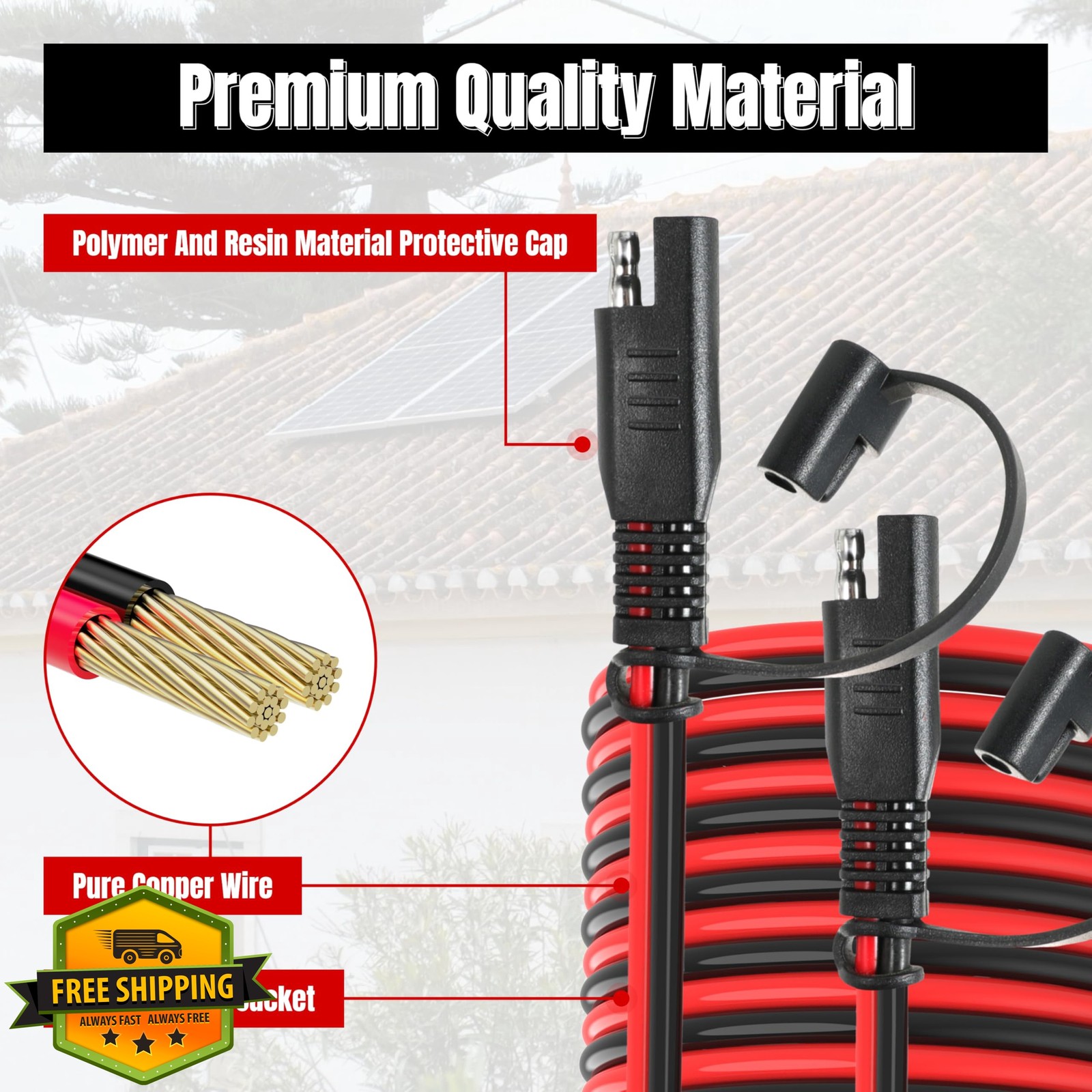 unrulysoul 12FT 16AWG SAE Extension Cable