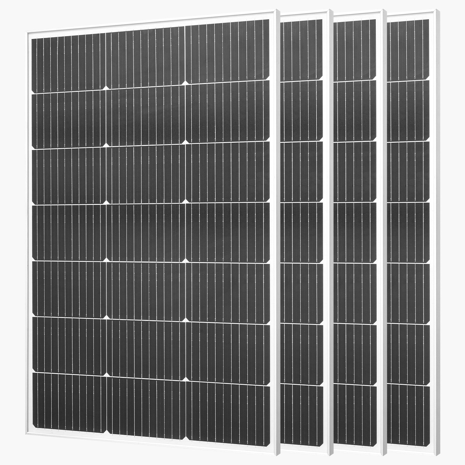 VEVOR 4PCS 100W Monocrystalline Solar Panels PV Module with MC4 Output & Frame