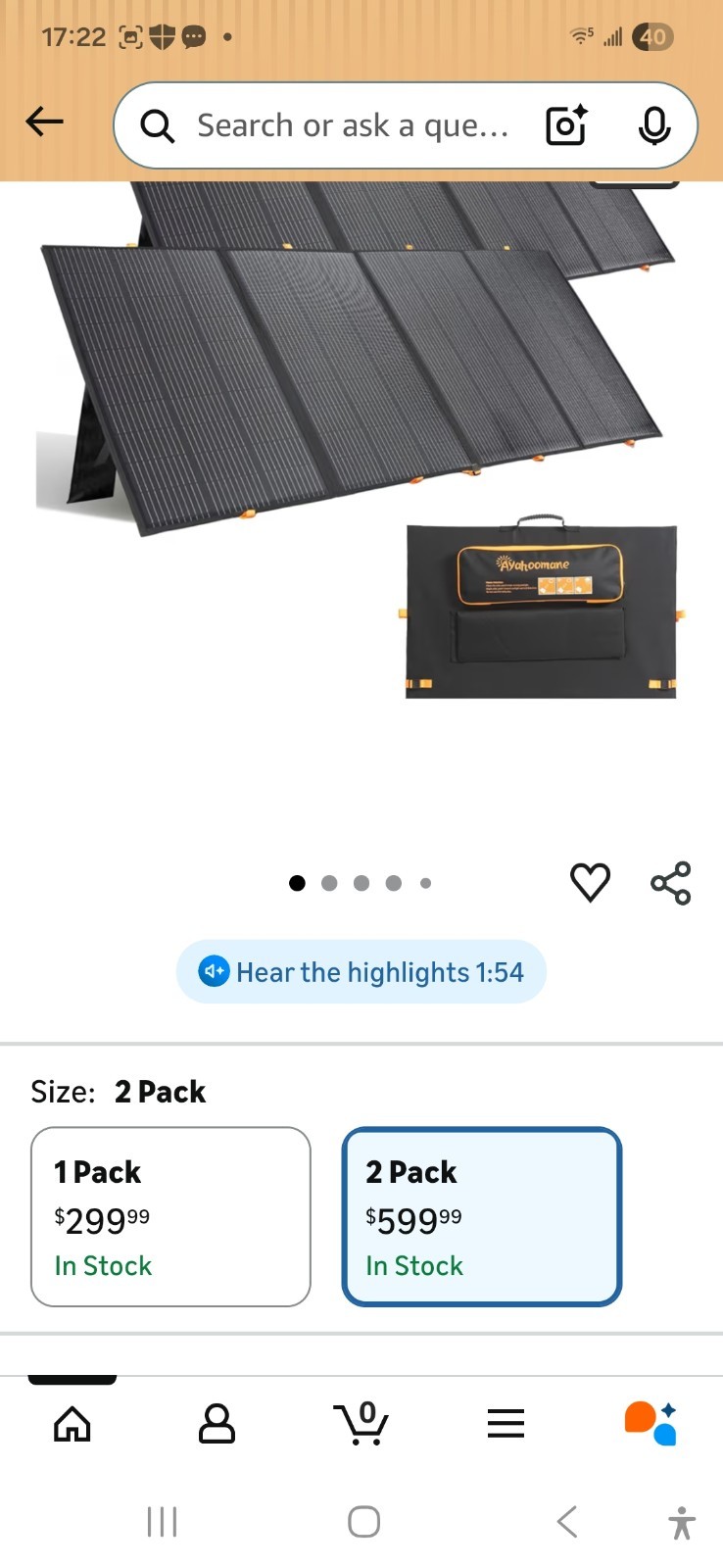 2 SOLAR PANELS-Folding 800 Watts